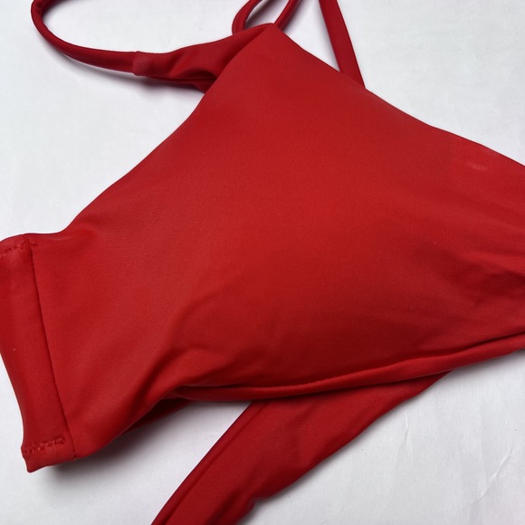 Shekini Bikini Wrap Top Halter Red with Pads - Picture 3 of 10